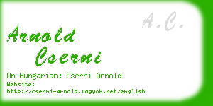 arnold cserni business card